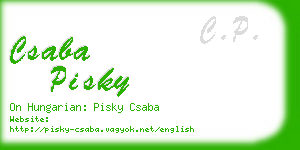 csaba pisky business card
